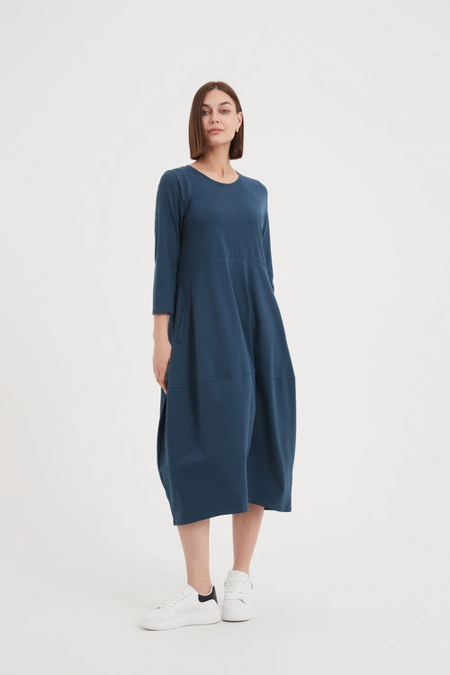 Ovoid Jersey Dress - Deep Teal