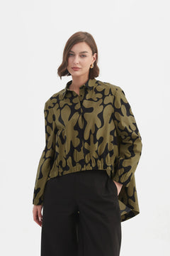 Elastic Front Hem Shirt