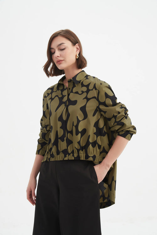 Elastic Front Hem Shirt