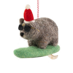 Felt Decoration - Wombat Surfing
