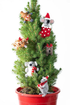 Felt Decoration Koala Candy Cane