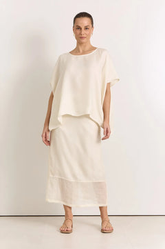 Reece Straight Midi Skirt - Cream