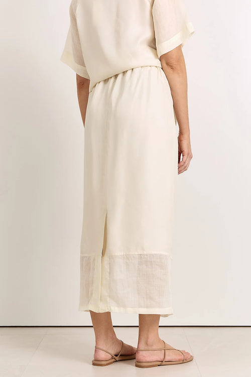 Reece Straight Midi Skirt - Cream