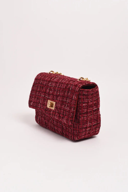 Esme Tweed Small Bag - Burgundy