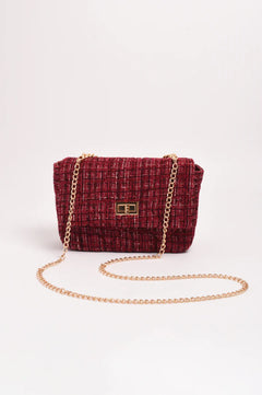 Esme Tweed Small Bag - Burgundy