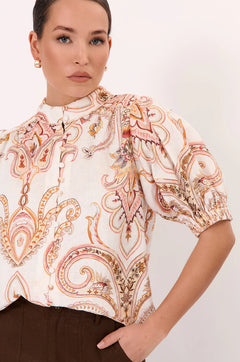 Lilian Linen Top - Short Sleeve