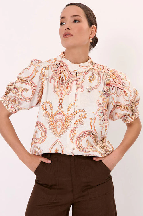 Lilian Linen Top - Short Sleeve