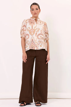 Lilian Linen Top - Short Sleeve