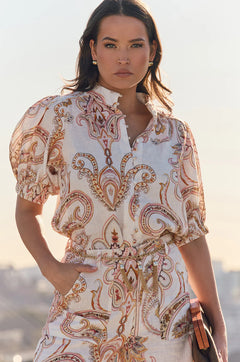 Lilian Linen Top - Short Sleeve