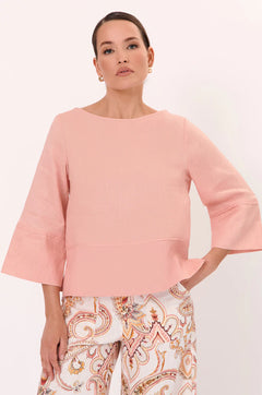 Phoenix Linen Top - Pink
