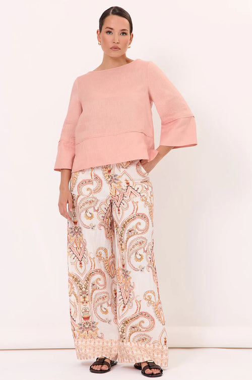 Phoenix Linen Top - Pink