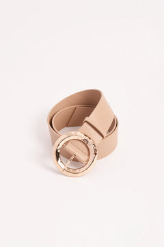 Textured Round Buckle Belt