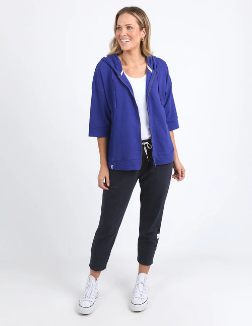 Beachy Zip Hoodie - Deep Blue
