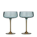 Blue/Amber Coupe Glasses - Set 2