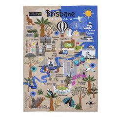 Brisbane Down Under Tea Towel