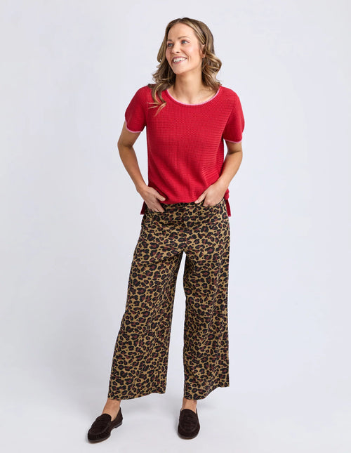 Camellia Short Sleeve Knit - Cranberry