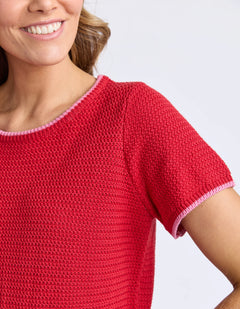 Camellia Short Sleeve Knit - Cranberry