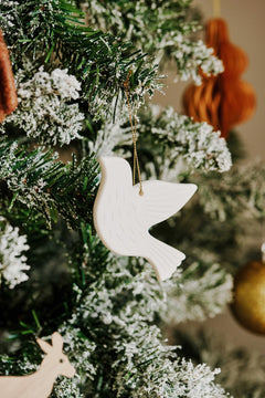 White Ceramic Dove Decoration