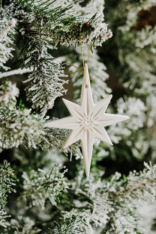 White Ceramic Star Decoration