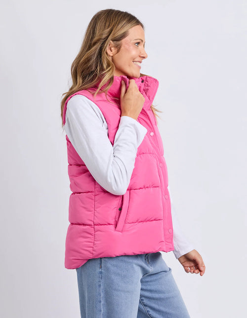 Core Puffer Vest - Hot Pink