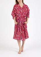 Cotton Robe - Red Floral