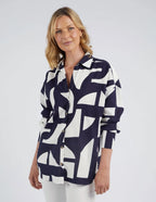 Dali Abstract Shirt - Navy/White