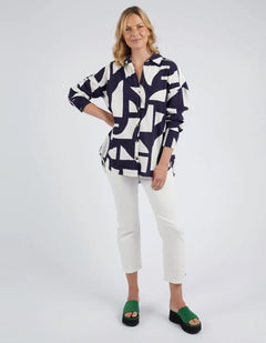Dali Abstract Shirt - Navy/White