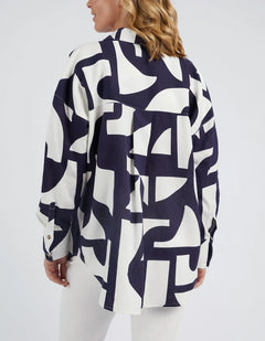Dali Abstract Shirt - Navy/White