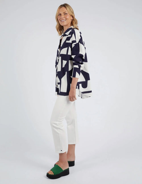 Dali Abstract Shirt - Navy/White