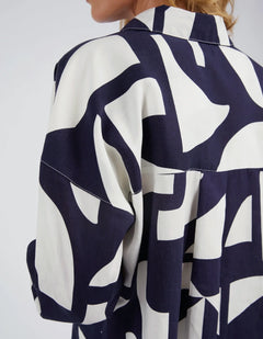 Dali Abstract Shirt - Navy/White