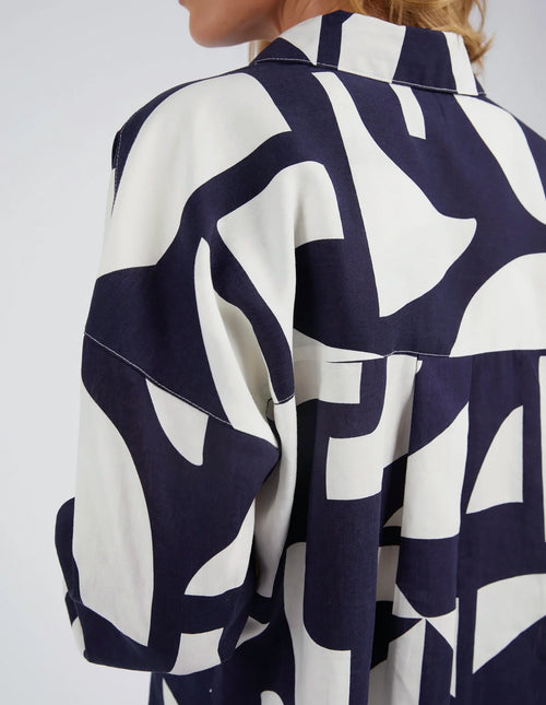 Dali Abstract Shirt - Navy/White