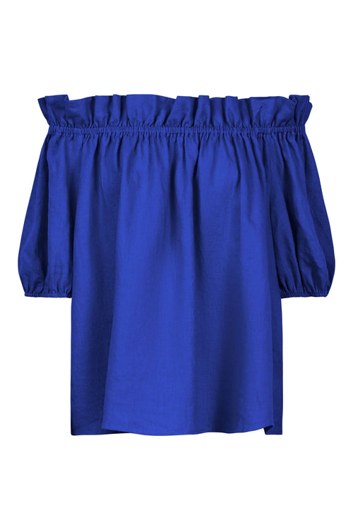 Halcyon Ruched Top - Cobalt