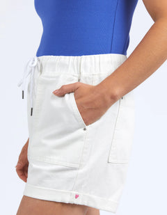 Emma Relaxed Denim Short - White