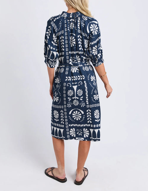 Jenny Dress - Navy/White