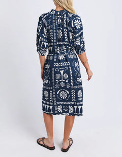 Jenny Dress - Navy/White