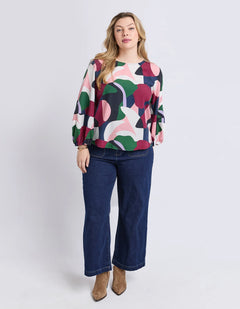 Ronja Top - Abstract Print