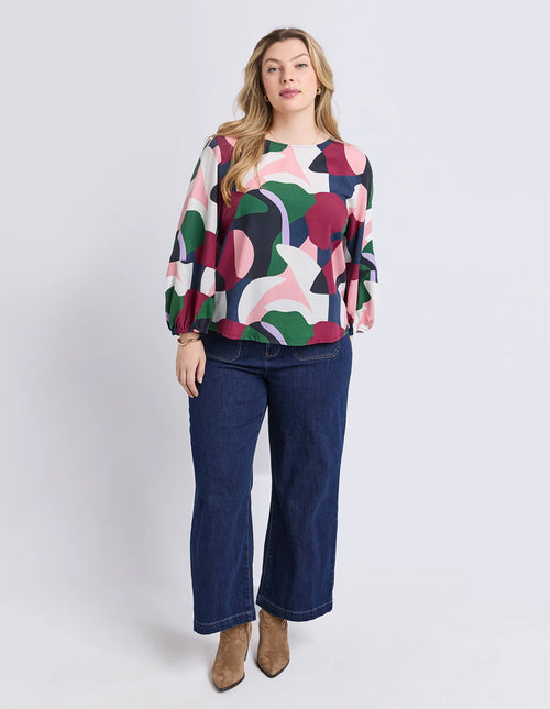 Ronja Top - Abstract Print