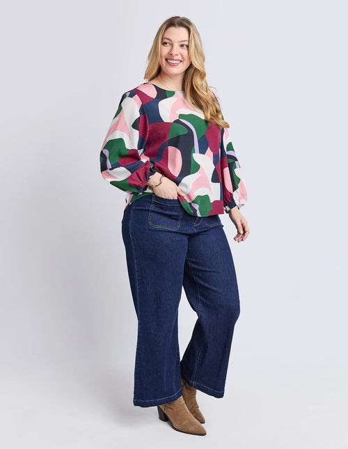 Ronja Top - Abstract Print