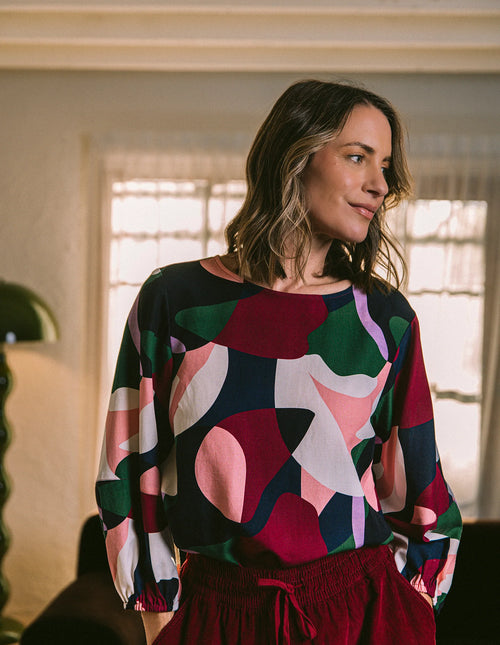 Ronja Top - Abstract Print