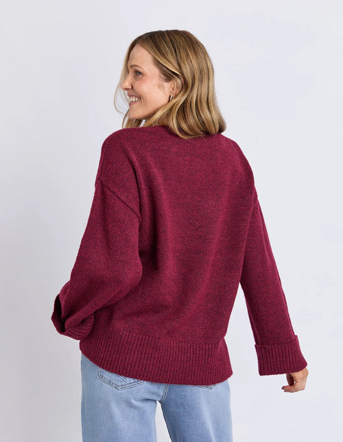 Annie Intarsia Knit - Maroon