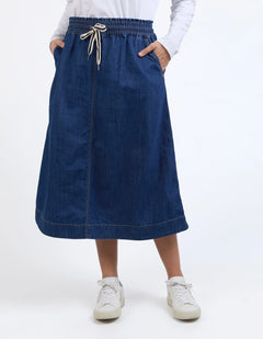 Greta Denim Skirt - Dark Blue