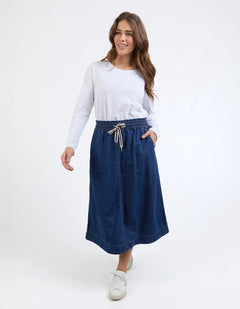 Greta Denim Skirt - Dark Blue