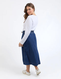 Greta Denim Skirt - Dark Blue