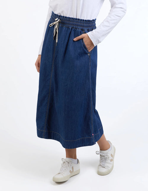 Greta Denim Skirt - Dark Blue
