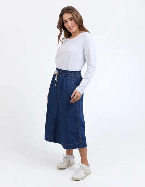 Greta Denim Skirt - Dark Blue