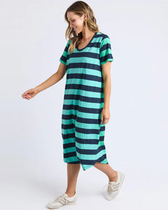 Mercury Stripe Dress - Green/Blue