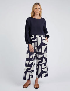 Dali Abstract Pants - Navy/White