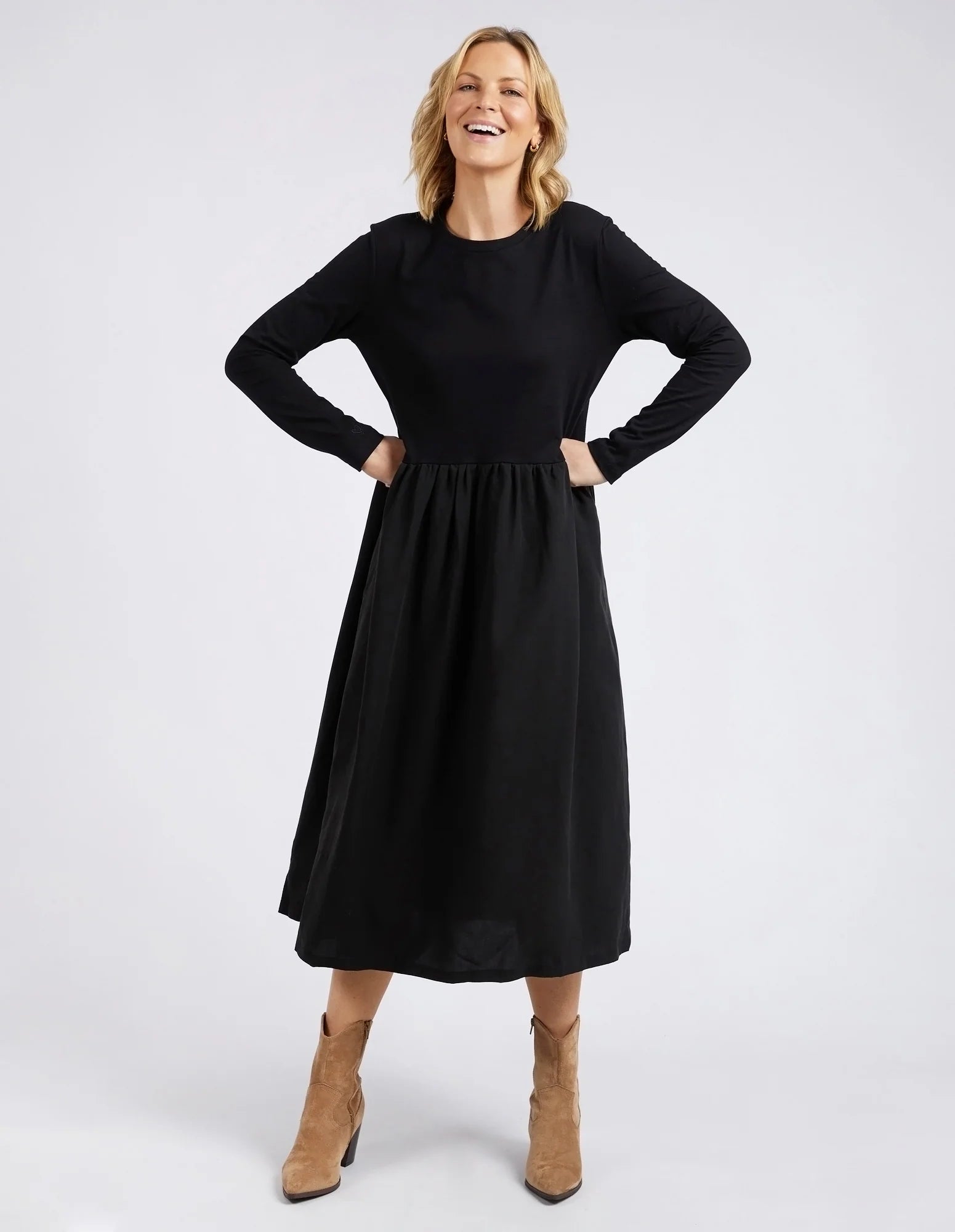 Elm Lifestyle Parker Long Sleeve Dress - Black Home Store Online Elm Lifestyle Parker Long Sleeve Dress - Black Home Store Online