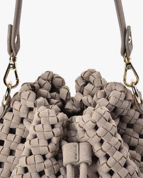 Box Weave Bucket Bag - Fawn
