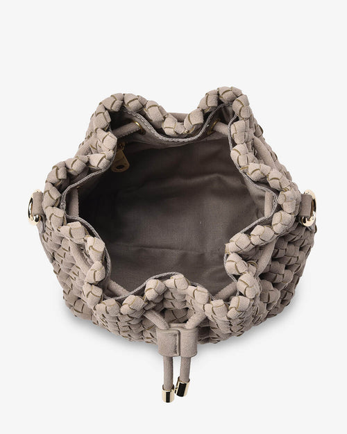 Box Weave Bucket Bag - Fawn